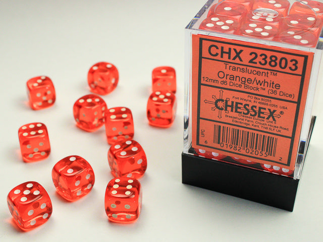 Chessex 12 MM  Dice Set: Translucent