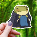 Crotcheting Necromancer Frog Sticker - 3"