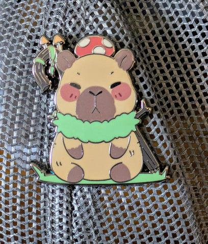 Capybara Druid TTRPG Class Enamel Pin - 1.5"