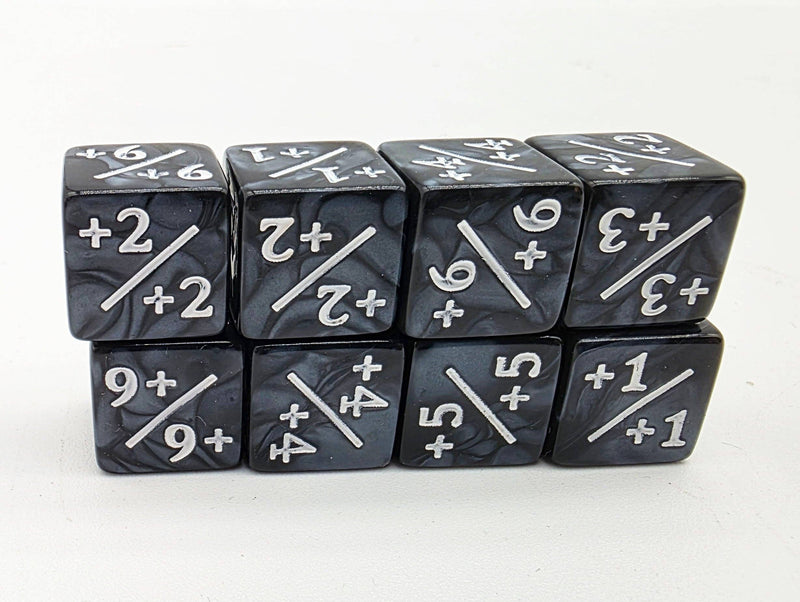 +1/+1 Pearl Black Counters with White for Magic - Set of 8