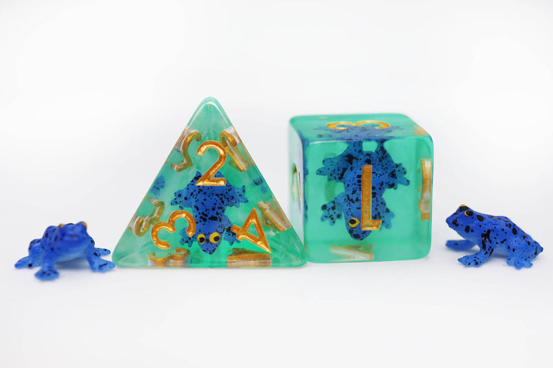 Dark Blue Frog RPG Dice Set