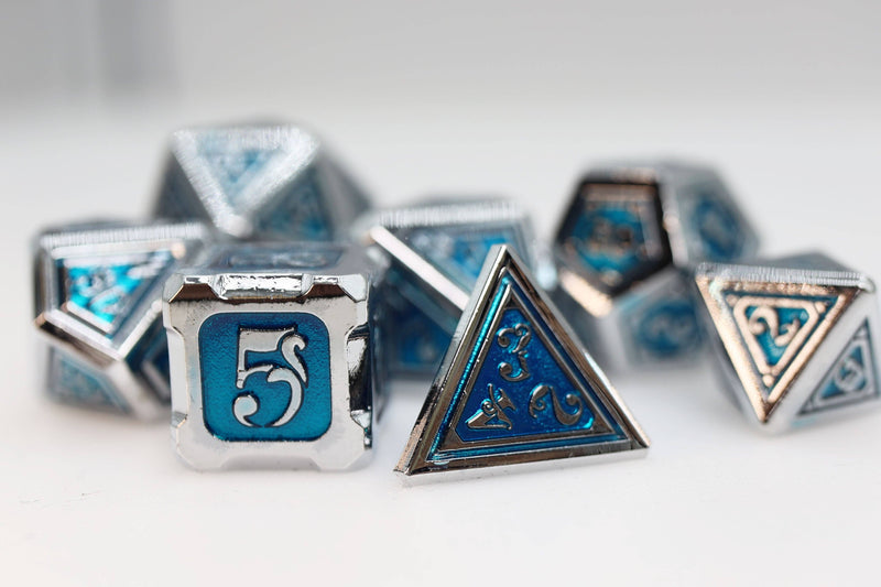 Alchemist Metals: Ice - Metal RPG Dice Set