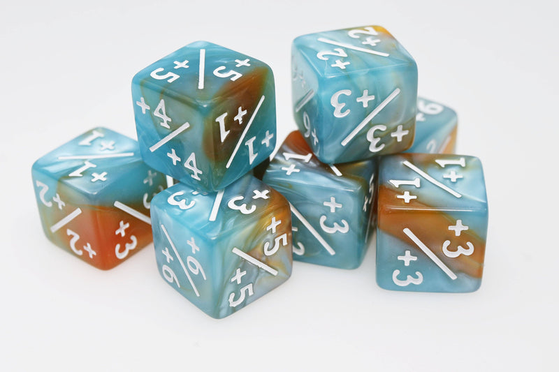 +1/+1 Blue & Gold Counters for Magic - Set of 8