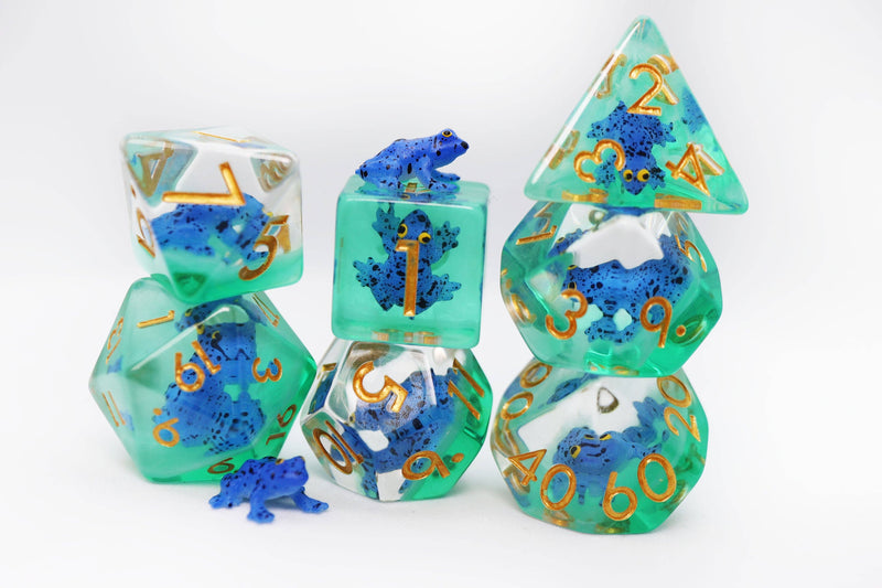 Dark Blue Frog RPG Dice Set