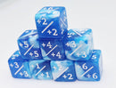 +1/+1 White & Blue Glitter Counters for Magic - Set of 8