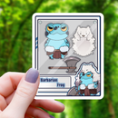 Barbarian Frog Action Figure Ttrpg Sticker - 3"