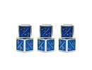 1/+1 & -1/-1 D6 Blue Pack of 6 CCG Metal Dice