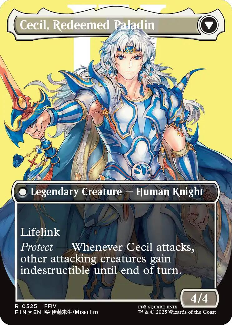 (Japanese)Cecil, Dark Knight // Cecil, Redeemed Paladin (Borderless) (Surge Foil) [FINAL FANTASY]