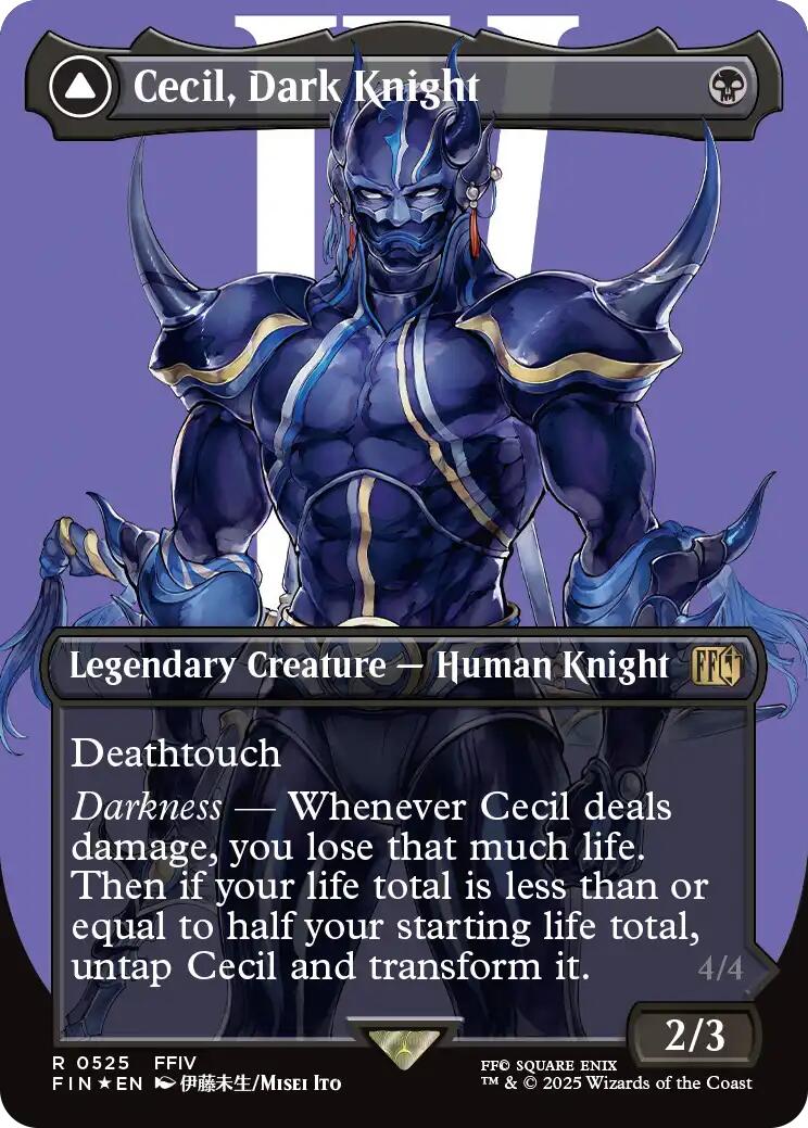 (Japanese)Cecil, Dark Knight // Cecil, Redeemed Paladin (Borderless) (Surge Foil) [FINAL FANTASY]