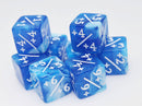 +1/+1 White & Blue Glitter Counters for Magic - Set of 8