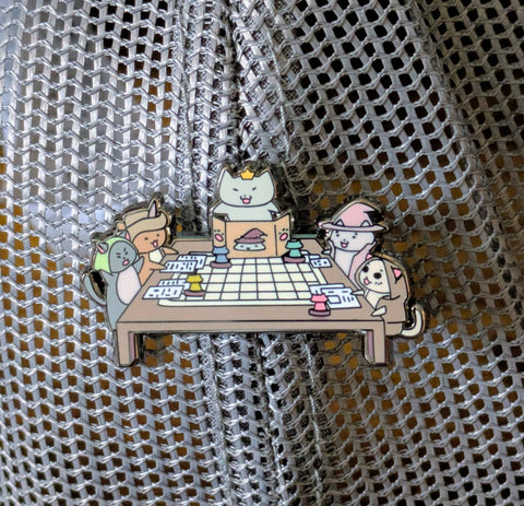 Cats Playing Tabletop RPG Enamel Pin - 1.5"