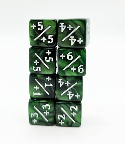 +1/+1 Pearl Green Counters for Magic - Set of 8