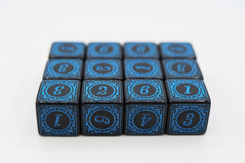 12 piece D6s - Magic Burst Blue