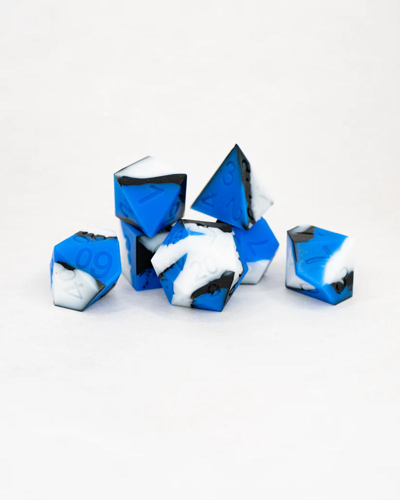 Ember Glow Dice: Silicone Set in Glass Vial