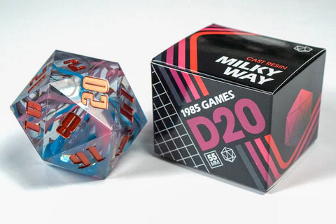 55MM: Milky Way Sharp Edge 55mm Resin d20 Dice