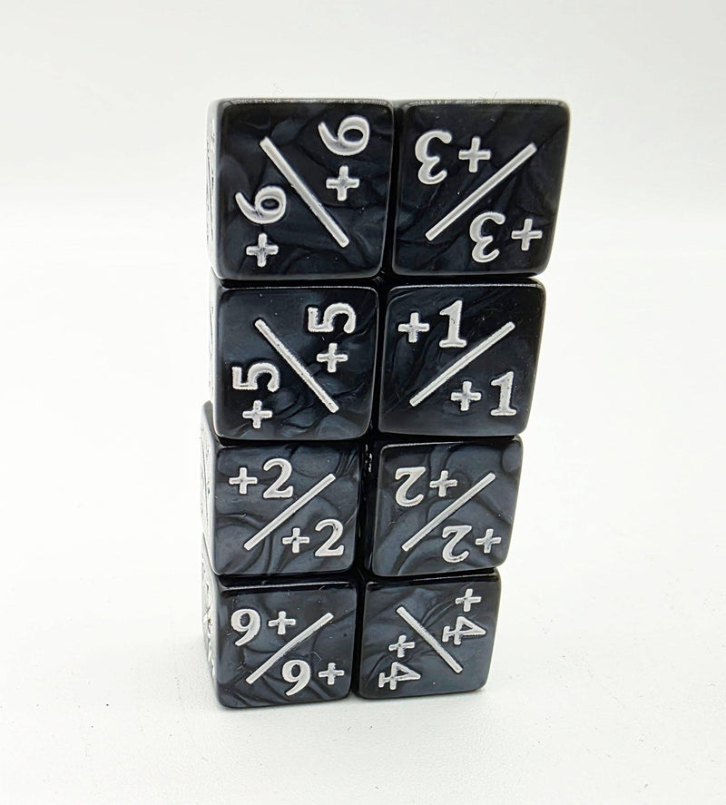 +1/+1 Pearl Black Counters with White for Magic - Set of 8