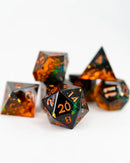 Emberglow Dice: Sharp Edge Dice in Glass Vials