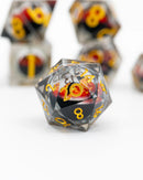 Emberglow Dice: Sharp Edge Dice in Glass Vials
