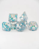 Emberglow Dice: Acrylic Inclusion Set in Glass Vial