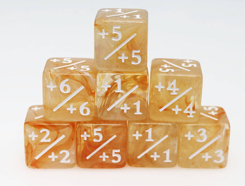 +1/+1 Orange & White Counters for Magic - Set of 8