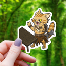 Babarian Cat Flipping A Table Sticker - 3