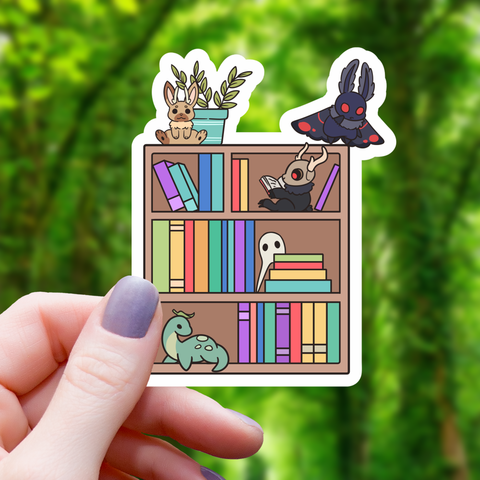 Cryptid Bookshelf Chibi Sticker - 3"