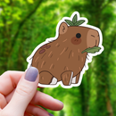 Coconut Capybara Animal Sticker - 3"
