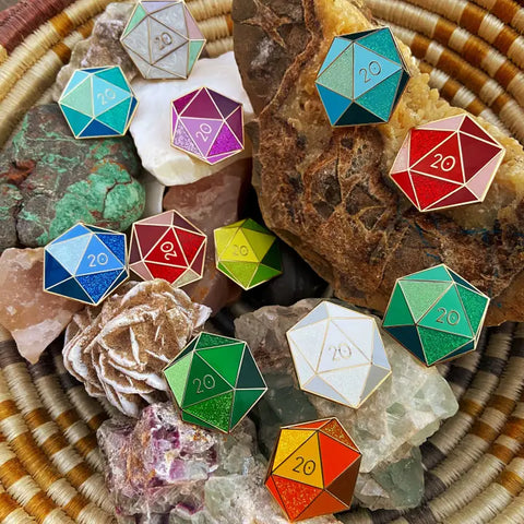 Dazzling d20s Birthstone Pins