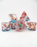 Emberglow Dice: Acrylic Inclusion Set in Glass Vial