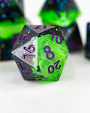 Emberglow Dice: Sharp Edge Dice in Glass Vials