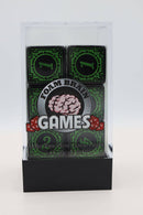 12 piece D6's - Magic Burst Green