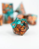 Emberglow Dice: Sharp Edge Dice in Glass Vials