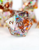 Emberglow Dice: Sharp Edge Dice in Glass Vials