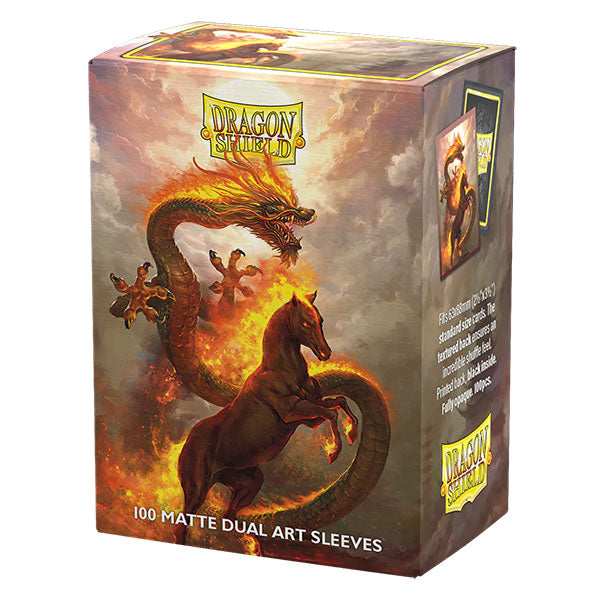 Dragon Shield Sleeves: Standard DUAL- Matte 'Fire Horse 2026' Art, Limited Edition (100 ct.)