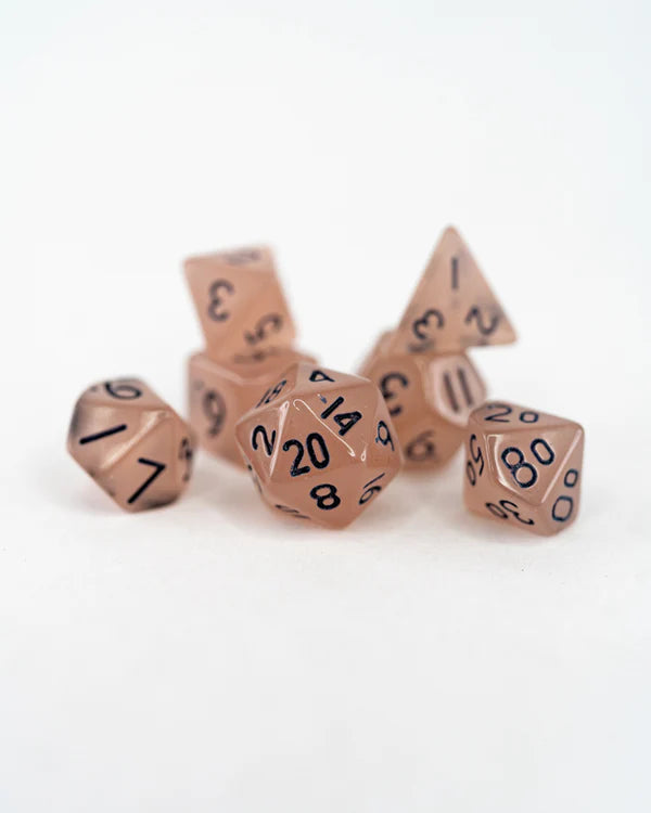 Emberglow Dice: Mini Acrylic Set in Glass Vial