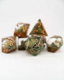Emberglow Dice: Acrylic Inclusion Set in Glass Vial