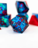 Emberglow Dice: Sharp Edge Dice in Glass Vials