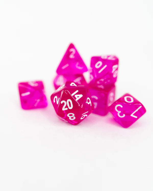 Emberglow Dice: Mini Acrylic Set in Glass Vial