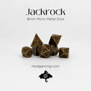 Emberglow Dice: Jackrock: Brass: 7 Piece Micro Metal Set
