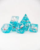 Emberglow Dice: Acrylic Inclusion Set in Glass Vial