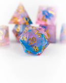 Emberglow Dice: Sharp Edge Dice in Glass Vials