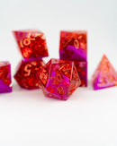 Emberglow Dice: Sharp Edge Dice in Glass Vials