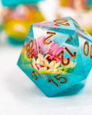 Emberglow Dice: Sharp Edge Dice in Glass Vials