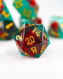 Emberglow Dice: Sharp Edge Dice in Glass Vials