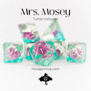 Emberglow Dice: Acrylic Inclusion Set in Glass Vial