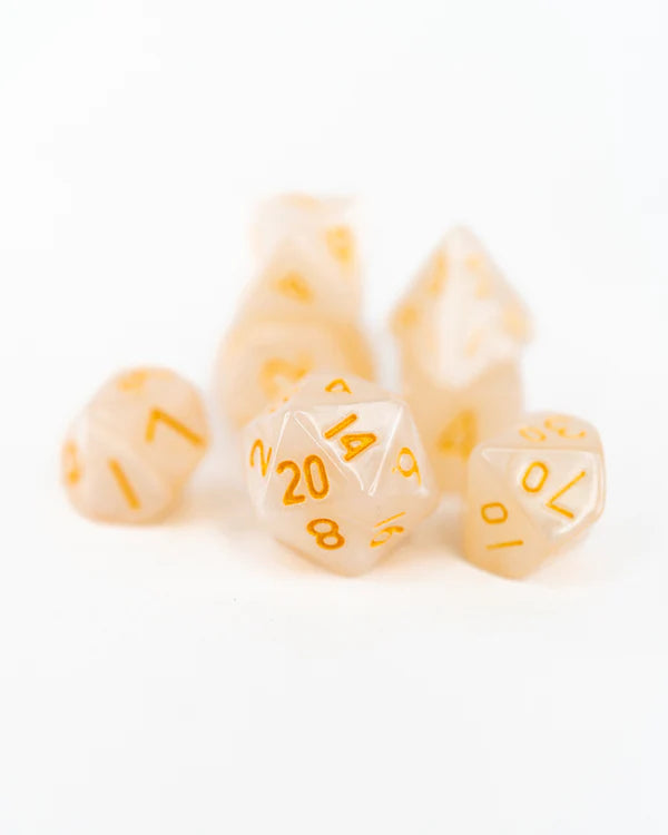 Emberglow Dice: Mini Acrylic Set in Glass Vial