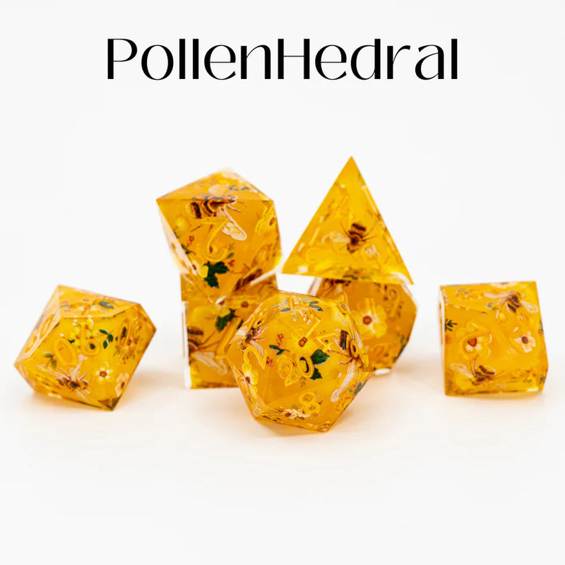 Emberglow Dice: Sharp Edge Dice in Glass Vials