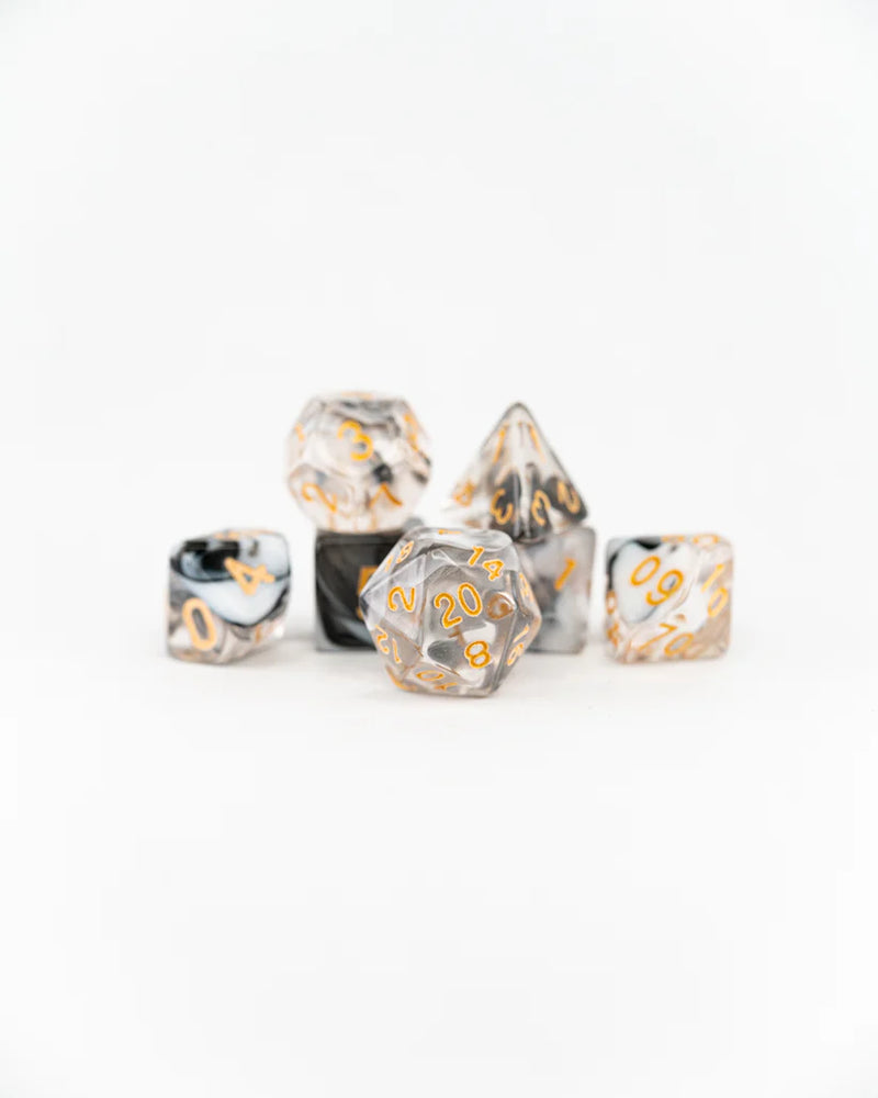 Emberglow Dice: Acrylic Dice in Glass Vials