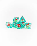 Emberglow Dice: Acrylic Inclusion Set in Glass Vial