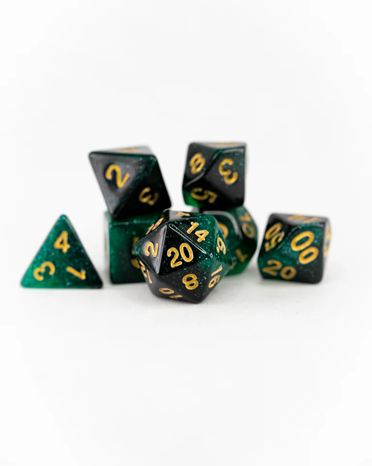 Emberglow Dice: Acrylic Dice in Glass Vials